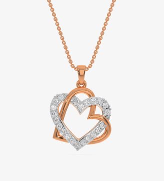 Love Pendant For Women Stylishly Designed - Розово злато